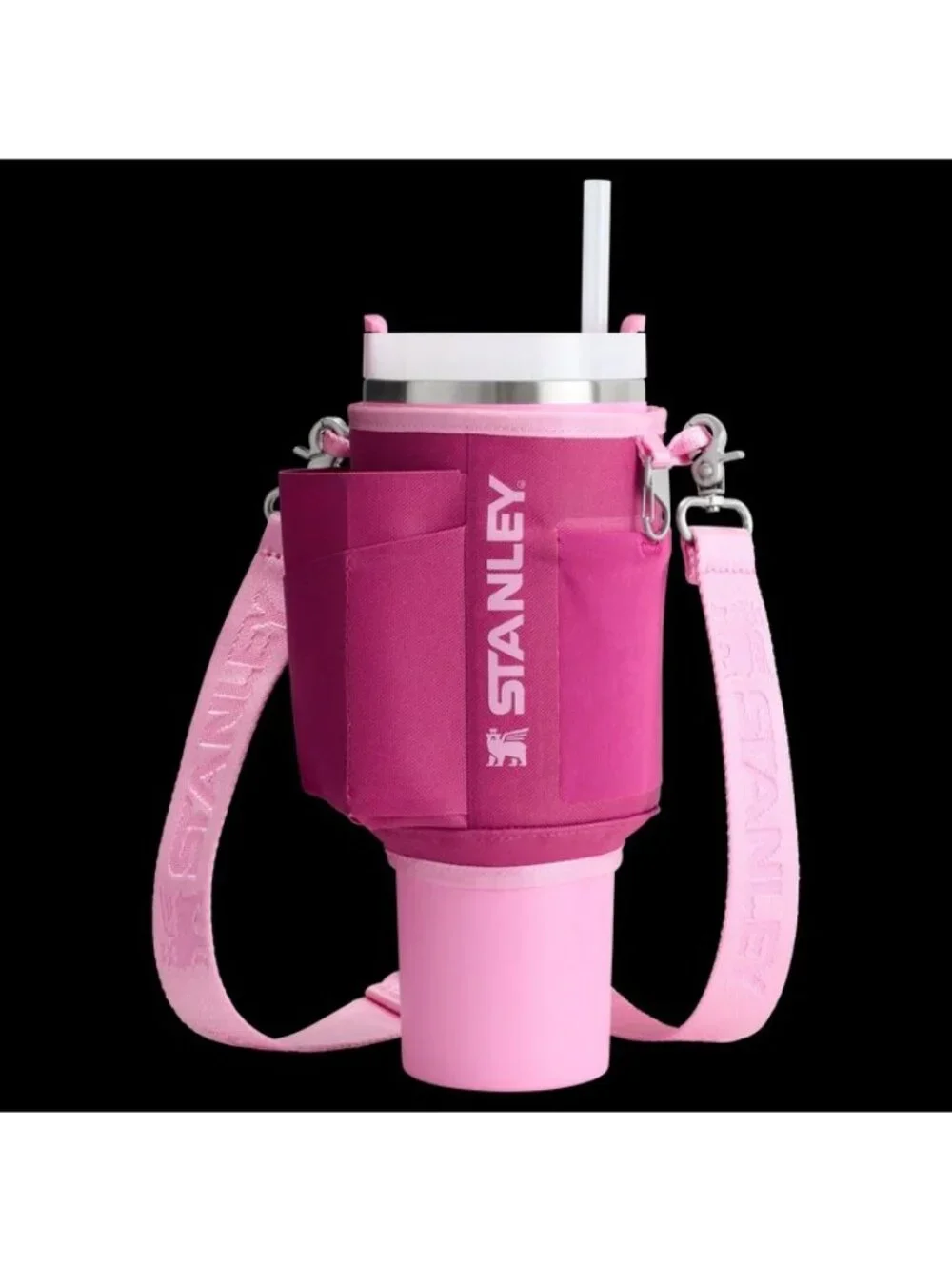 Stanley 40 oz Quencher Cross Body Carry All with Carry Strap Pink New In Box - Picture 4 of 5